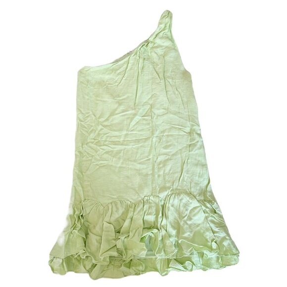 NWT BCBGeneration Melon Ruffled One Shoulder Dress w/Transparent Belt - Size 0 - Picture 2 of 5